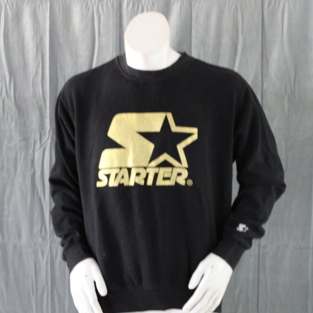 Starter Black Label Sweater - Gold Starter Logo - Men's Large